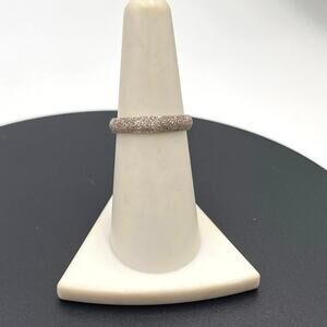 LT Vintage 925‎ Sterling Silver Textured Stardust Band Ring Size 6 3/4